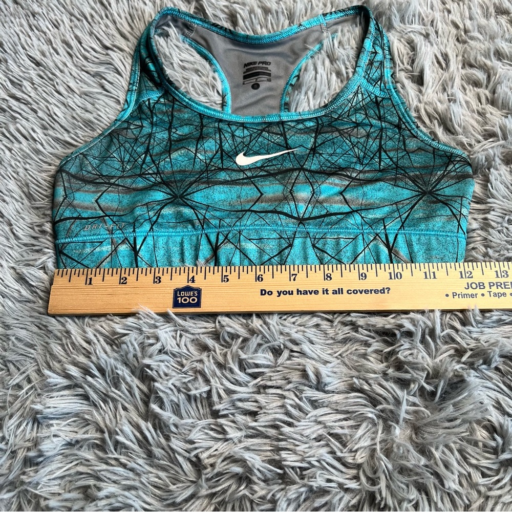 Nike Pro Sports Bra Womens Small Blue Black Dri Fit Swoosh - Picture 5 of 8